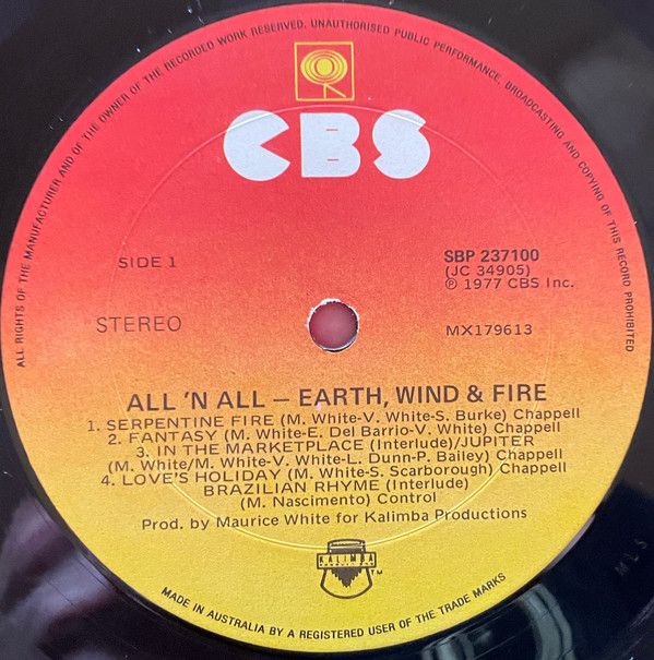 Earth, Wind & Fire - All 'N All | CBS (SBP 237100) - 2 Earth, Wind & Fire - All 'N All | CBS (SBP 237100) - 2
