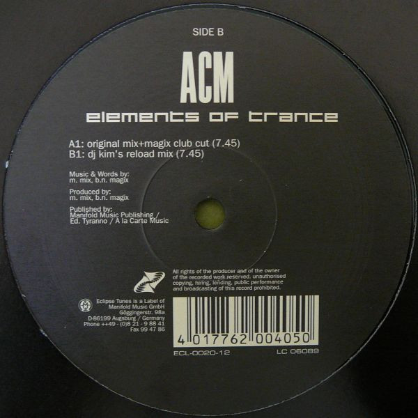 ACM - Elements Of Trance | Eclipse Tunes (ECL-0020-12) - main ACM - Elements Of Trance | Eclipse Tunes (ECL-0020-12) - main