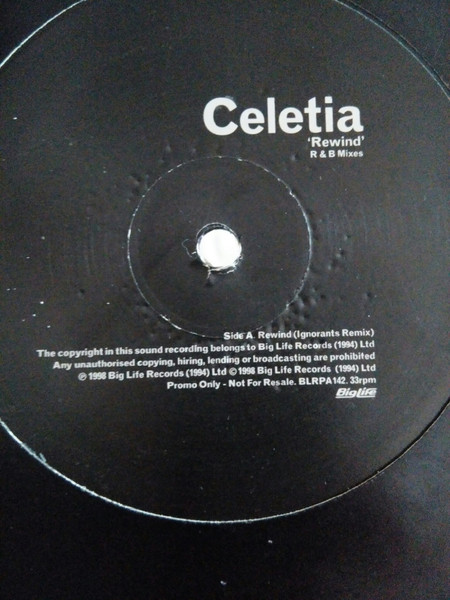 Celetia - Rewind (R & B Mixes) | Big Life (BLRPA 142) - main
