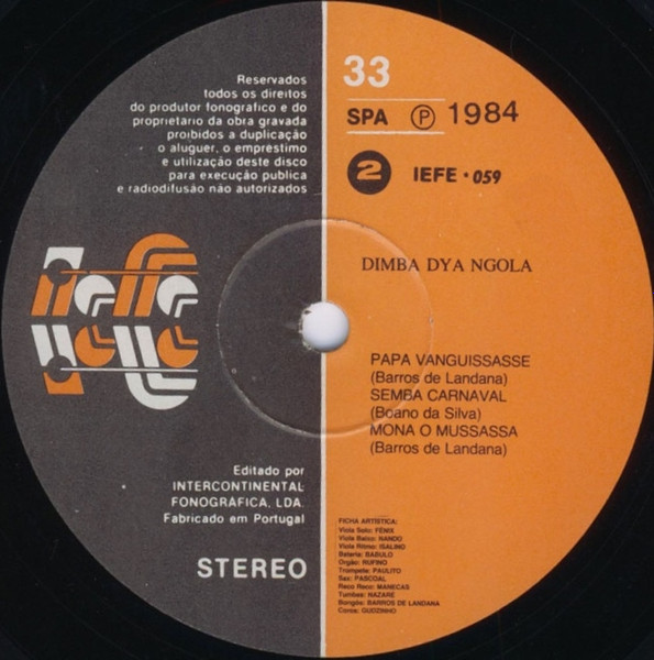 Dimba Dya Ngola - Luanda Cidade Linda | Iefe Discos (IEFE-059) - 4