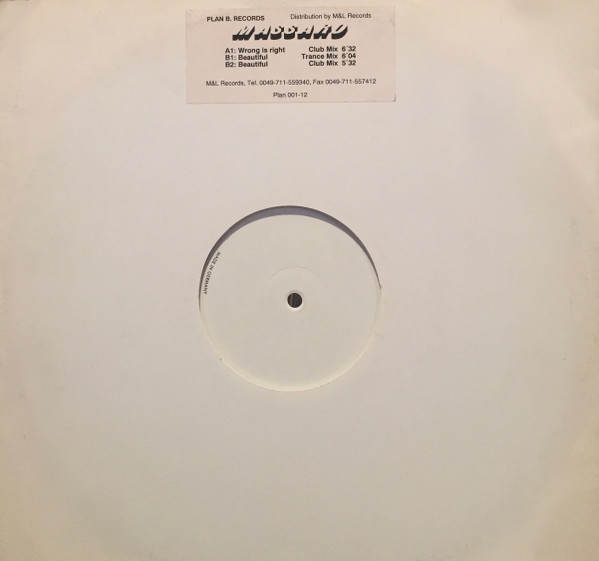 Massaro - Wrong Is Right / Beautiful | Plan B. Records (Plan 001-12) - main