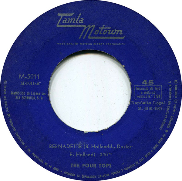 Four Tops - Bernadette | Tamla Motown (M-5011) - 2 Four Tops - Bernadette | Tamla Motown (M-5011) - 2