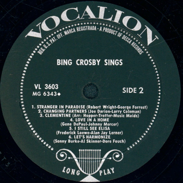 Bing Crosby - Bing Crosby Sings | Vocalion (VL 3603) - 4 Bing Crosby - Bing Crosby Sings | Vocalion (VL 3603) - 4