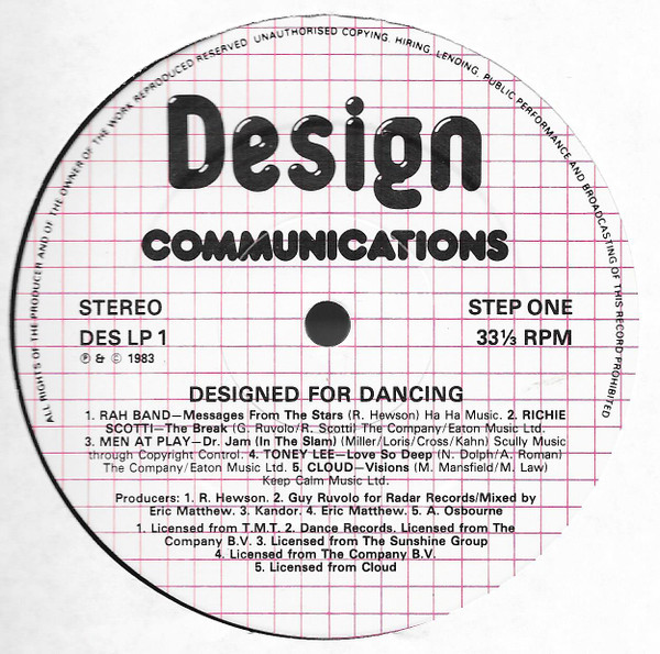 Various - Designed For Dancing (Volume One) | Design Communications (DES LP1) - 2