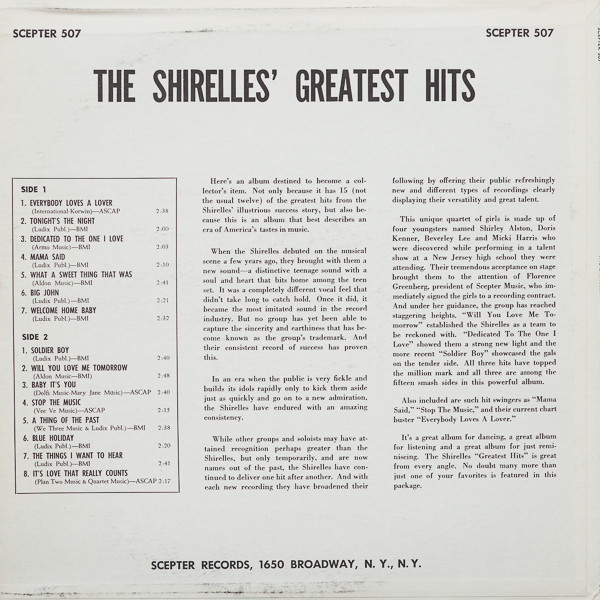 The Shirelles - The Shirelles Greatest Hits | Scepter Records (SCEPTER 507) - 2
