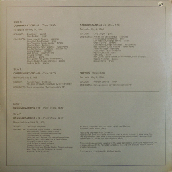The Jazz Composer's Orchestra - The Jazz Composer's Orchestra | JCOA Records (JD 3001) - 2 The Jazz Composer's Orchestra - The Jazz Composer's Orchestra | JCOA Records (JD 3001) - 2