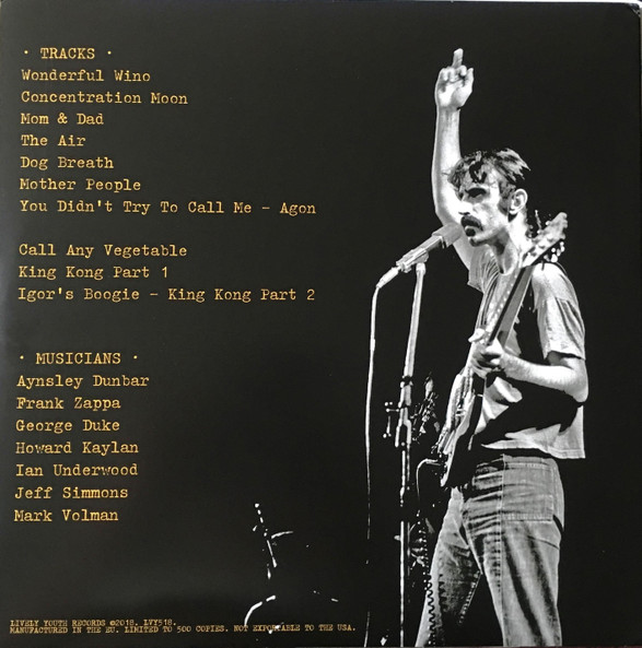 Frank Zappa - Rare VPRO Broadcast Live At The 'Piknik' Show In Uddel, June 18, 1970 | Lively Youth Records (LVY518) - 2 Frank Zappa - Rare VPRO Broadcast Live At The 'Piknik' Show In Uddel, June 18, 1970 | Lively Youth Records (LVY518) - 2
