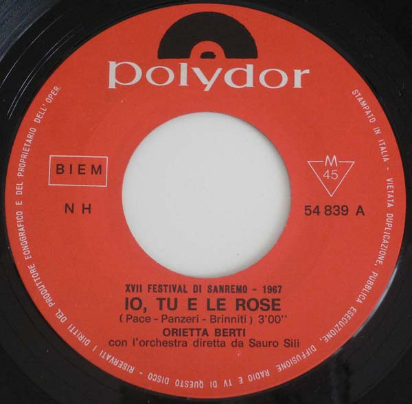 Orietta Berti - Io, Tu E Le Rose | Polydor (NH 54 839) - 3