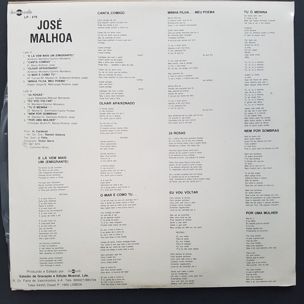José Malhoa - 24 Rosas | Discossete (LP-479) - 2