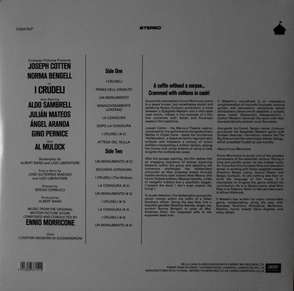 Ennio Morricone - I Crudeli (Music From The Original Motion Picture Score) | Bella Casa (CASA15LP) - 2