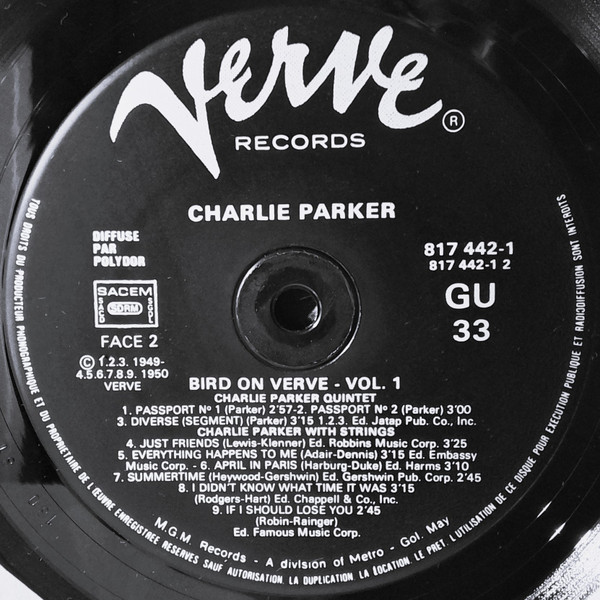 Charlie Parker - Bird On Verve - Volume 1 | Verve Records (817 442-1) - 4 Charlie Parker - Bird On Verve - Volume 1 | Verve Records (817 442-1) - 4