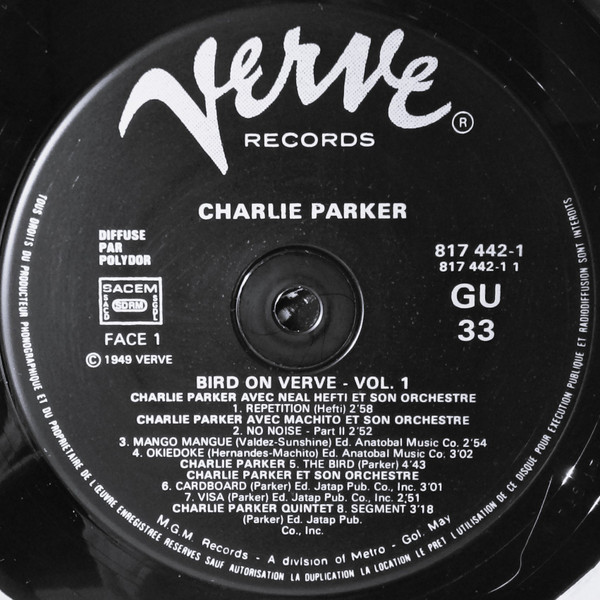 Charlie Parker - Bird On Verve - Volume 1 | Verve Records (817 442-1) - 3 Charlie Parker - Bird On Verve - Volume 1 | Verve Records (817 442-1) - 3