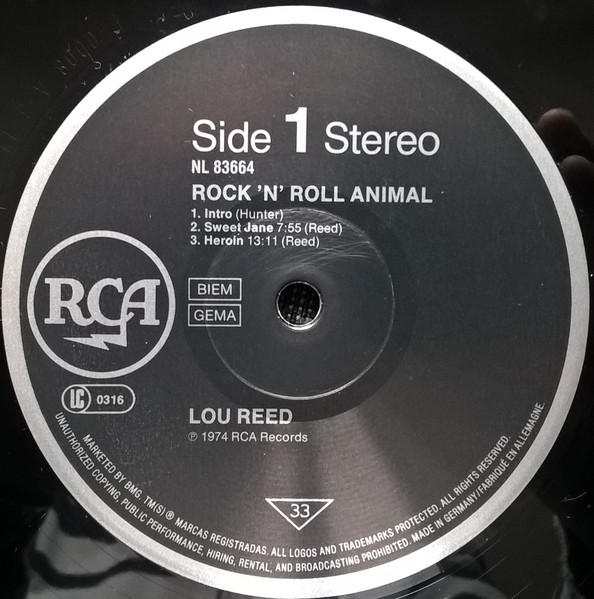 Lou Reed - Rock N Roll Animal | RCA (NL 83664) - 3 Lou Reed - Rock N Roll Animal | RCA (NL 83664) - 3
