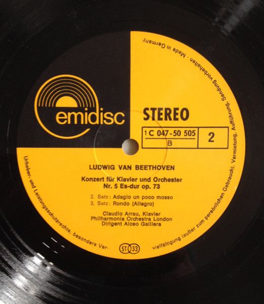 Ludwig van Beethoven - Claudio Arrau , Alceo Galliera , Philharmonia Orchestra - Klavierkonzert Nr. 5 | Emidisc (C 047-50 505) - 4 Ludwig van Beethoven - Claudio Arrau , Alceo Galliera , Philharmonia Orchestra - Klavierkonzert Nr. 5 | Emidisc (C 047-50 505) - 4