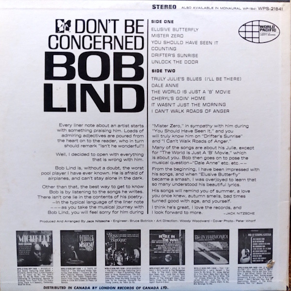 Bob Lind - Don't Be Concerned | World Pacific Records (WPS-21841) - 2 Bob Lind - Don't Be Concerned | World Pacific Records (WPS-21841) - 2