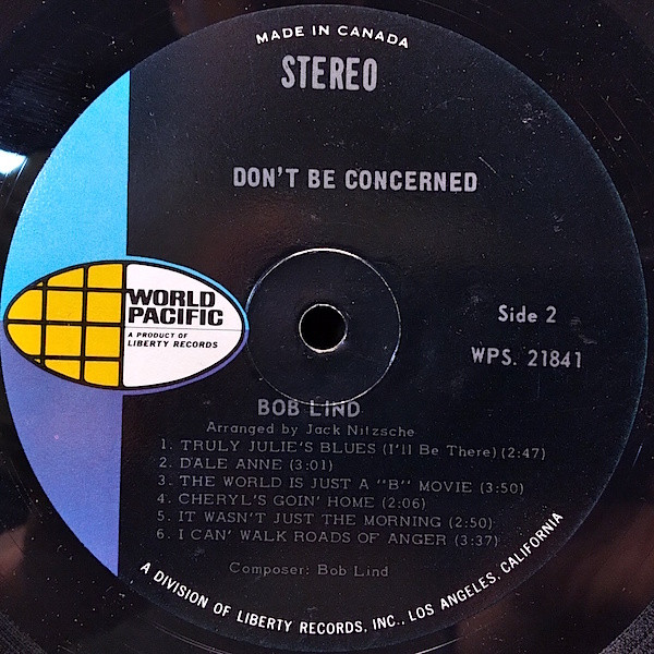 Bob Lind - Don't Be Concerned | World Pacific Records (WPS-21841) - 4 Bob Lind - Don't Be Concerned | World Pacific Records (WPS-21841) - 4