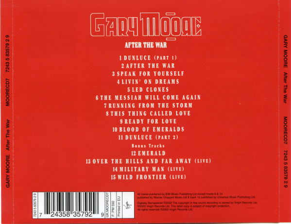 Gary Moore - After The War | Virgin (MOORECD7) - 2
