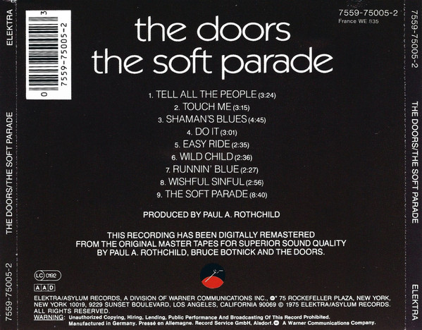 The Doors - The Soft Parade | Elektra (7559-75005-2) - 2