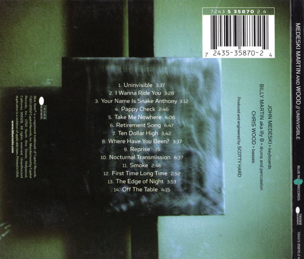 Medeski Martin & Wood - Uninvisible | Blue Note (7243 5 35870 2 4) - 2 Medeski Martin & Wood - Uninvisible | Blue Note (7243 5 35870 2 4) - 2
