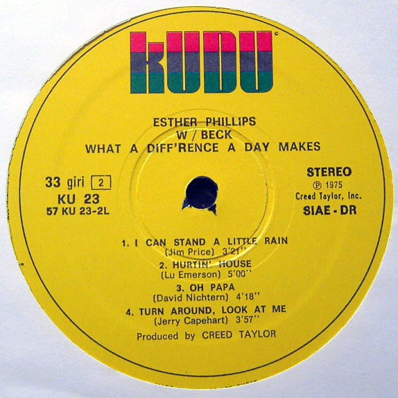 Esther Phillips With Joe Beck - What A Diff'rence A Day Makes | Kudu (KU 23) - 3 Esther Phillips With Joe Beck - What A Diff'rence A Day Makes | Kudu (KU 23) - 3