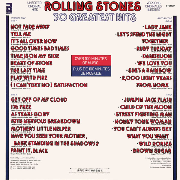 The Rolling Stones - 30 Greatest Hits | ABKCO (RCA-9135~36) - 4