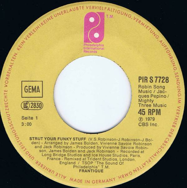 Frantique - Strut Your Funky Stuff | Philadelphia International Records (PIR S 7728) - 3