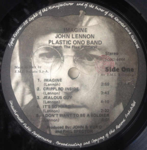 John Lennon / The Plastic Ono Band With The Flux Fiddlers - Imagine | Apple Records (3 C062-04914) - 3 John Lennon / The Plastic Ono Band With The Flux Fiddlers - Imagine | Apple Records (3 C062-04914) - 3