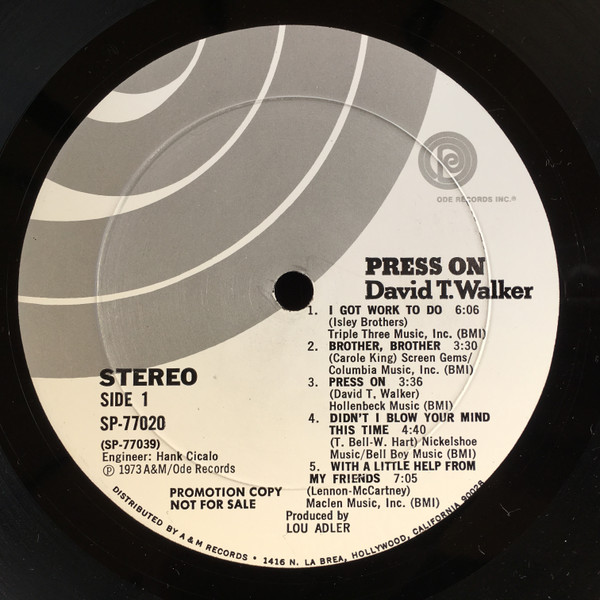 David T. Walker - Press On | Ode Records (SP 77020) - 4