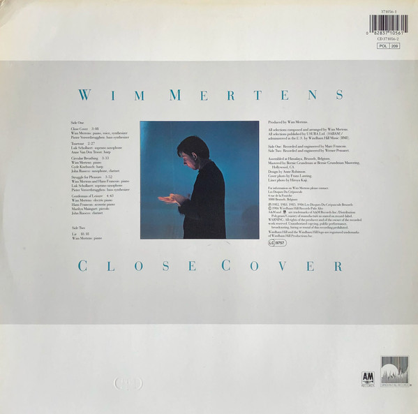 Wim Mertens - Close Cover | Windham Hill Records (371056-1) - 2