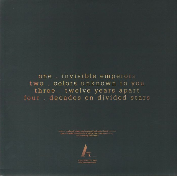 bvdub - Decades On Divided Stars | Affin LTD (Affin LP04 LTD) - 2