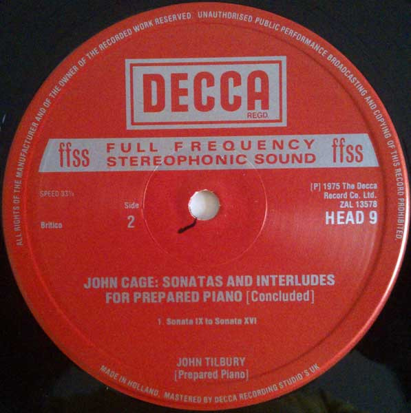John Cage - Mr. John Cage's Prepared Piano | Decca (HEAD 9) - 4