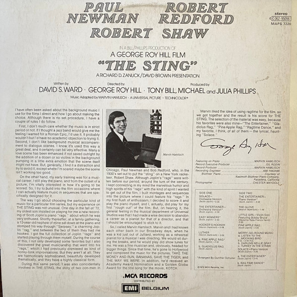 Marvin Hamlisch - The Sting (Original Motion Picture Soundtrack) | MCA Records (4C062-95096) - 4 Marvin Hamlisch - The Sting (Original Motion Picture Soundtrack) | MCA Records (4C062-95096) - 4