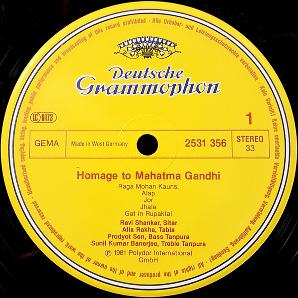 Ravi Shankar - Homage To Mahatma Gandhi & Baba Allauddin | Deutsche Grammophon (2531 356) - 3 Ravi Shankar - Homage To Mahatma Gandhi & Baba Allauddin | Deutsche Grammophon (2531 356) - 3