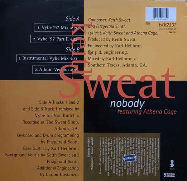 Keith Sweat - Nobody | Elektra (EKR233T) - 2