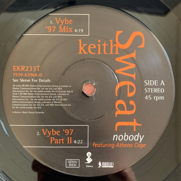 Keith Sweat - Nobody | Elektra (EKR233T) - 3
