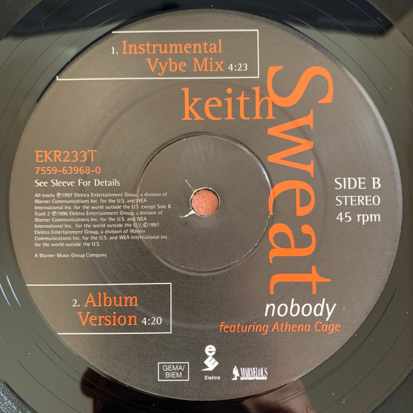 Keith Sweat - Nobody | Elektra (EKR233T) - 4