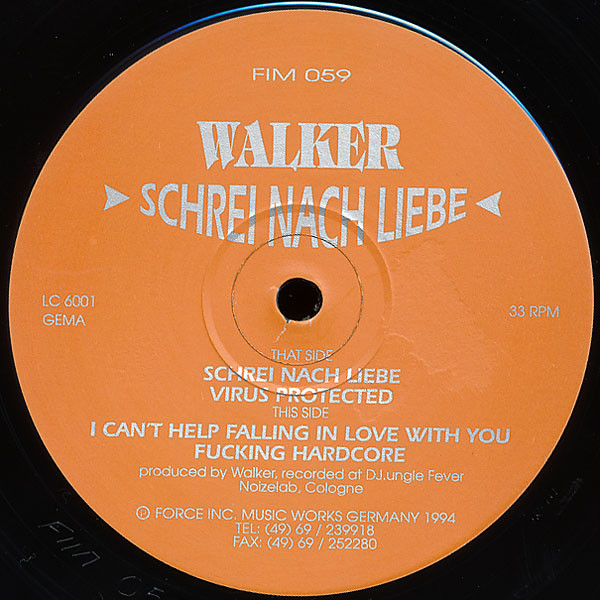 Dr. Walker - Schrei Nach Liebe | Force Inc. Music Works (FIM 059)