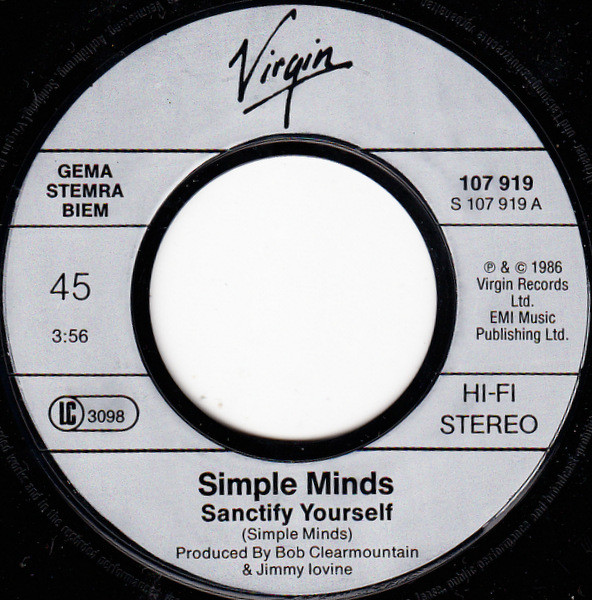 Simple Minds - Sanctify Yourself | Virgin (107 919) - 3