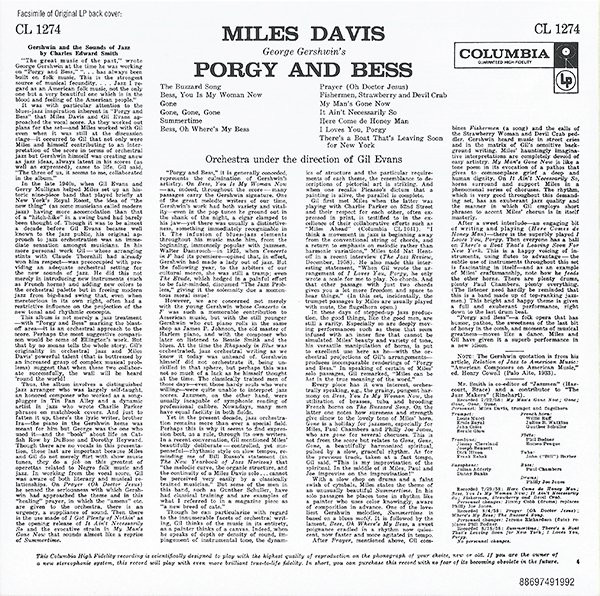 Miles Davis - Porgy And Bess | Columbia (88697491992)