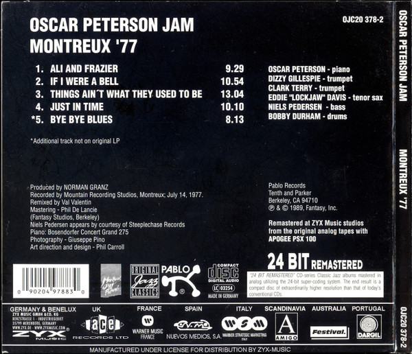 Oscar Peterson - Oscar Peterson Jam (Montreux '77) | Pablo Live (OJC20 378-2) - 3 Oscar Peterson - Oscar Peterson Jam (Montreux '77) | Pablo Live (OJC20 378-2) - 3