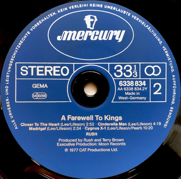 Rush - A Farewell To Kings | Mercury (6338 834) - 4 Rush - A Farewell To Kings | Mercury (6338 834) - 4