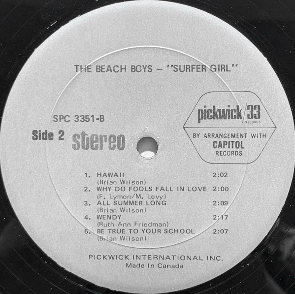 The Beach Boys - Surfer Girl | Pickwick/33 Records (SPC-3351) - 4 The Beach Boys - Surfer Girl | Pickwick/33 Records (SPC-3351) - 4