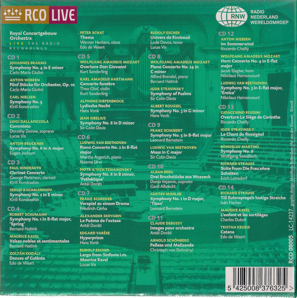 Concertgebouworkest - Live, The Radio Recordings 1980-1990 | RCO Live (RCO 08005) - 2