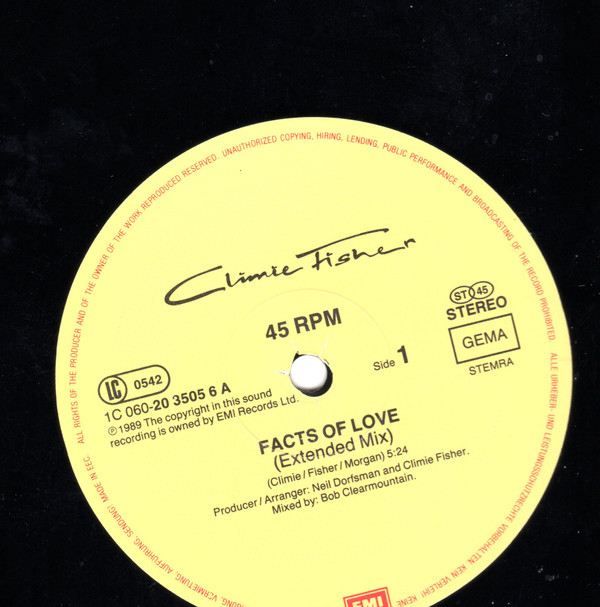 Climie Fisher - Facts Of Love | EMI (1C 060-20 3505 6) - 2 Climie Fisher - Facts Of Love | EMI (1C 060-20 3505 6) - 2