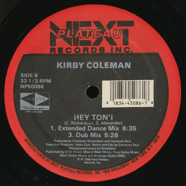 Kirby Coleman - Hey Ton'i | Next Plateau Records Inc. (NP50086) - 2 Kirby Coleman - Hey Ton'i | Next Plateau Records Inc. (NP50086) - 2