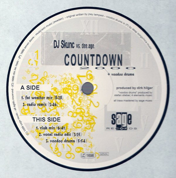 DJ Skunc Vs. Dee Age - Countdown 2000 | Sage Records (SM 990 2) - main