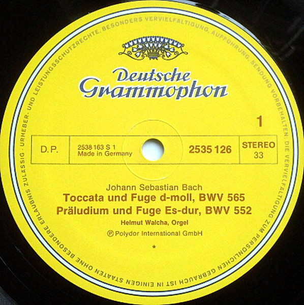 Helmut Walcha Spielt Johann Sebastian Bach - Helmut Walcha Spielt Bach | Deutsche Grammophon (2535 126) - 4 Helmut Walcha Spielt Johann Sebastian Bach - Helmut Walcha Spielt Bach | Deutsche Grammophon (2535 126) - 4