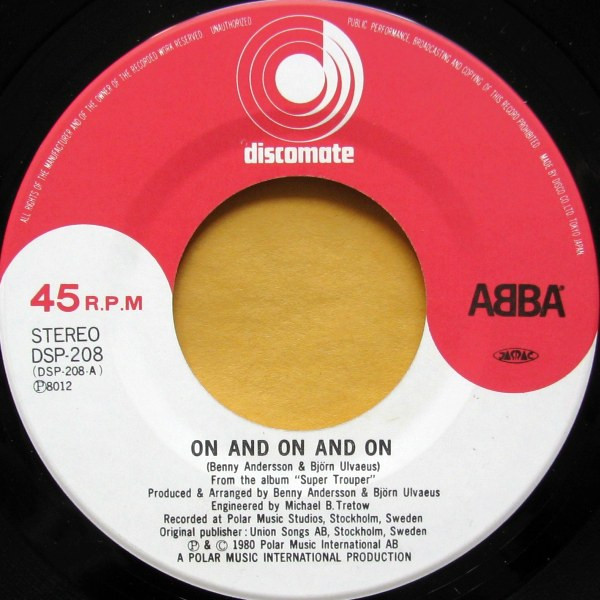 ABBA - On And On And On | Discomate (DSP-208) - 3