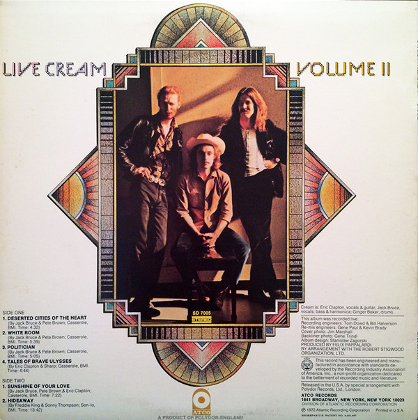 Cream - Live Cream Volume II | Atco Records (SD 7005)