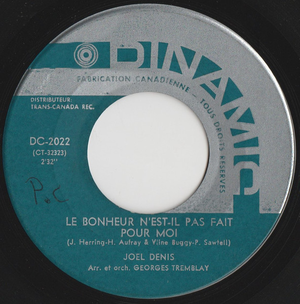 Joël Denis - Yaya (7") [Vinyl] | Dinamic (DC-2022) - 2